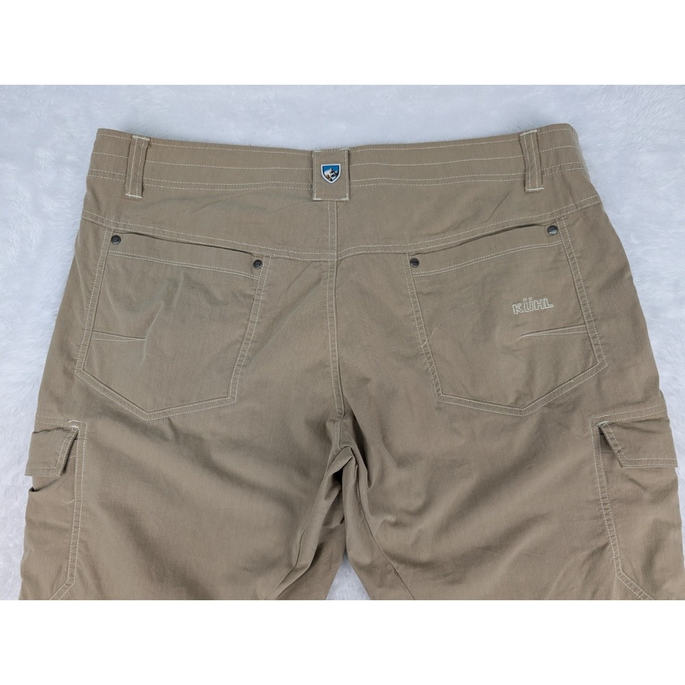 Kuhl Cargo Pants Men's 38x30 Khaki Cotton Blend Flat Front Hiking Workwear - Picture 10 of 14